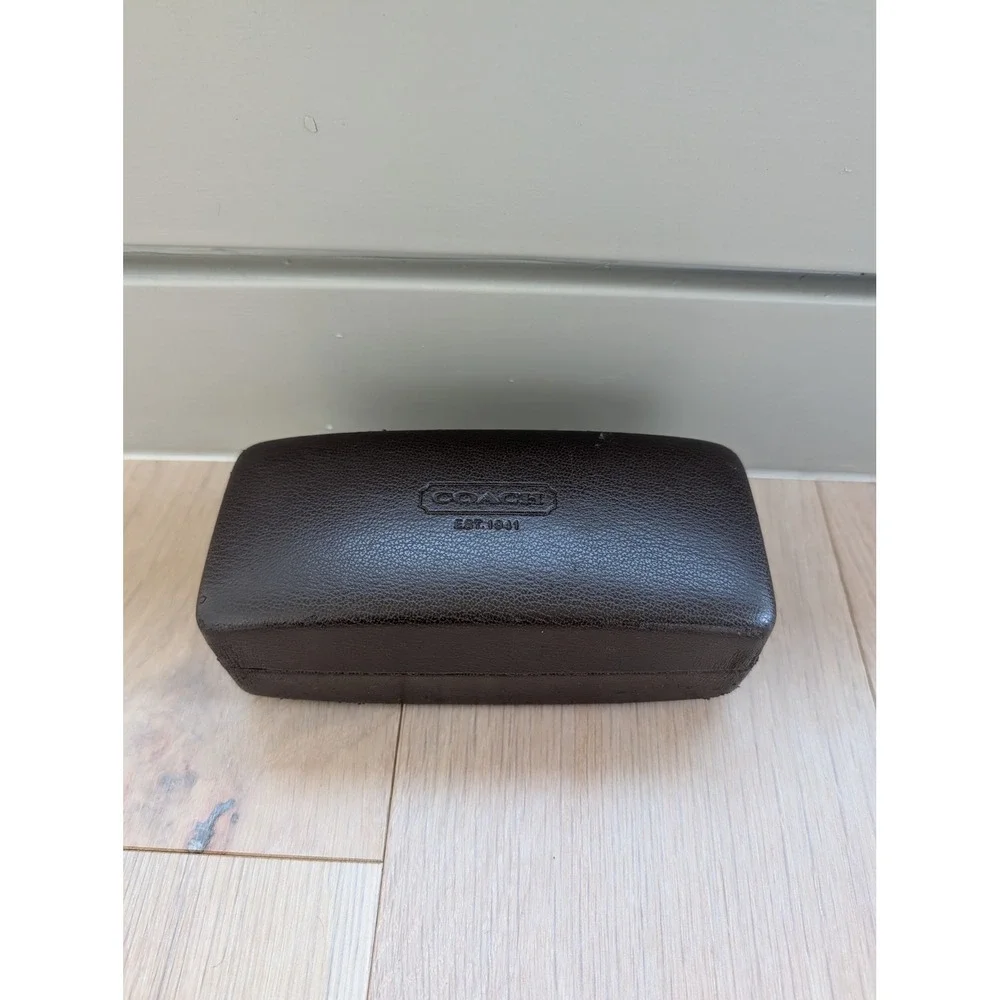 Coach Est. 1941 Brown Hard Eyeglass & Sunglasses Case | Pebbled Finish | Logo